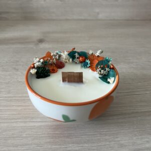Bougie fleurie parfum Fleur d’Oranger